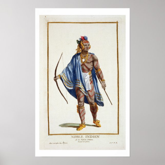 Poster Un noble Indien de la Nation d'Ottawa, 1780 (colou (Devant)