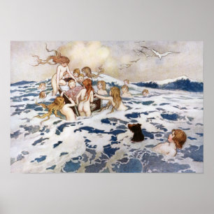 Poster Un nouveau bébé aquatique par Warwick Goble