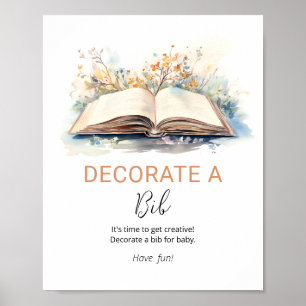 Poster Un nouveau chapitre Décorez un Baby shower Bib Jeu