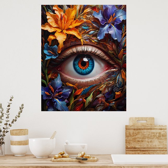 Poster Un oeil magique, son allure mystérieuse, captivant (Cuisine)