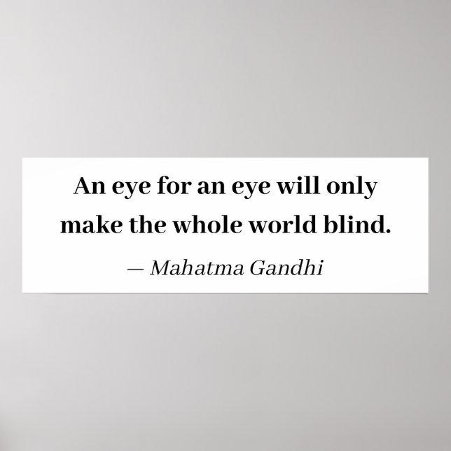 Poster Un oeil pour oeil rend le monde entier aveugle (Devant)