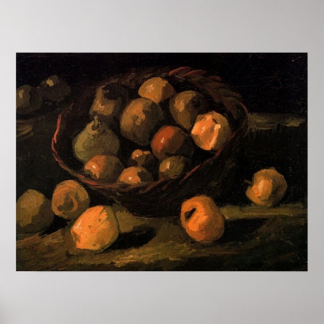 Poster Un panier de pommes de Vincent van Gogh (Devant)