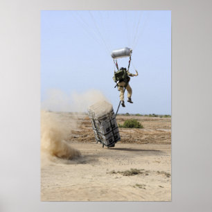 Poster Un pararescueman descend dans la zone