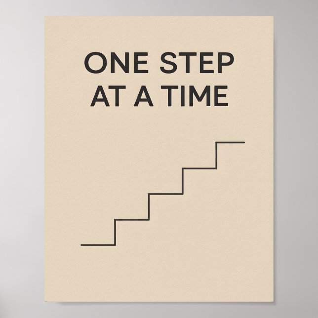 Poster Un pas à la fois – Motivation minimaliste (Devant)