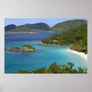 Poster Un paysage de Caneel Bay depuis une route à St. Jo