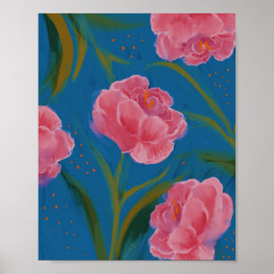 Poster Un paysage de fleurs hawaïennes