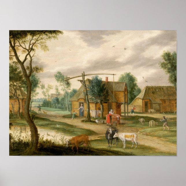Poster Un paysage de village (Devant)