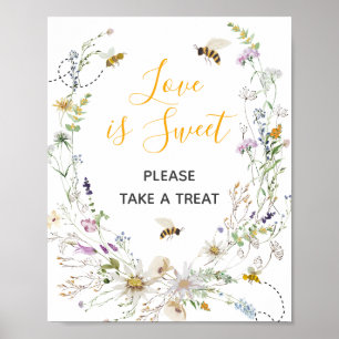 Poster Un petit Baby shower d'abeille au miel L'amour est