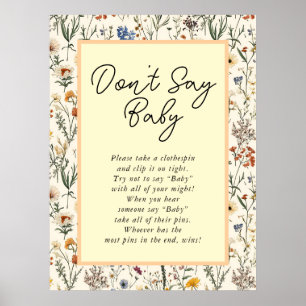 Poster Un petit Baby shower de fille Fleur sauvage