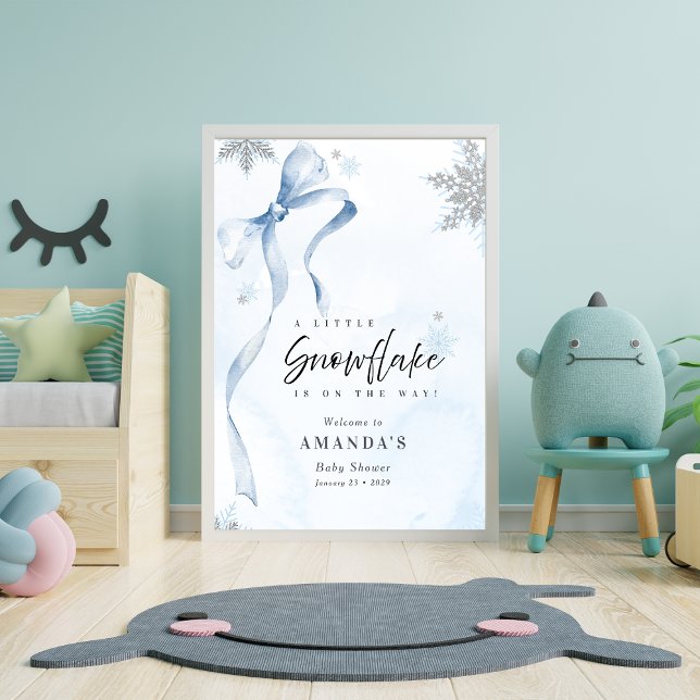 Poster Un petit Baby shower de Parties scintillant Snowfl (Créateur téléchargé)