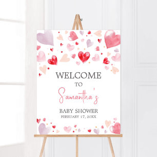 Poster Un petit Baby shower de Saint-Valentin bien-aimé