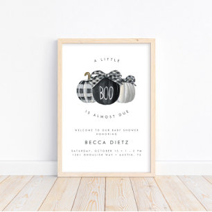 Poster Un Petit Boo est presque dû ! Baby shower neutre