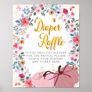 Poster Un petit Couronne de Fleurs de Citrouille Diaper R