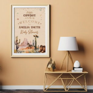 Poster Un Petit Cowboy Garçon Far West Bébé Shower