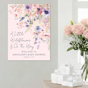Poster Un petit panneau de fête prénatale Fleur des champ