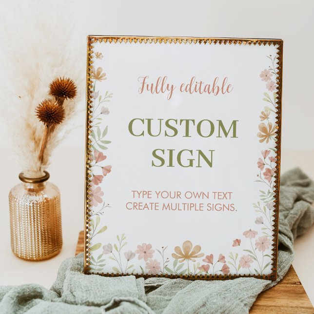 Poster Un petit panneau de table personnalisée Fleur sauv (Créateur téléchargé)