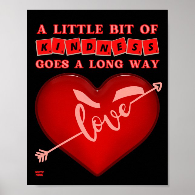Poster "UN PETIT PEU DE GENTILLESSE..." citation inspiran (Devant)