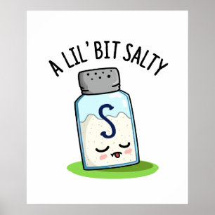 Poster Un Petit Peu Salé Drôle Sel Shaker Pun