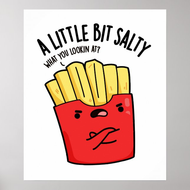 Poster Un Petit Peu Salé Fries Funky Pun (Devant)