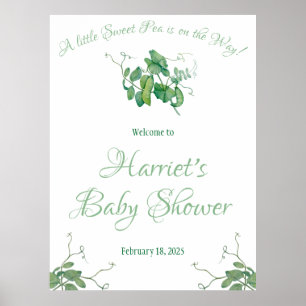 Poster Un Petit Pois Sucré est en route ! Baby shower