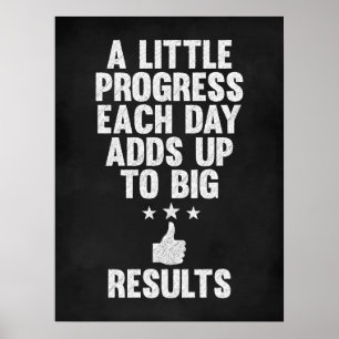 Poster Un petit progrès chaque jour apporte des résultats