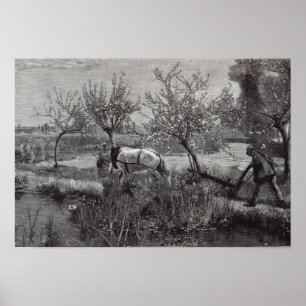 Poster Un petit puits tilled', Picardie de ferme