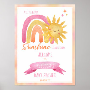 Poster Un petit rayon de soleil Baby shower fille