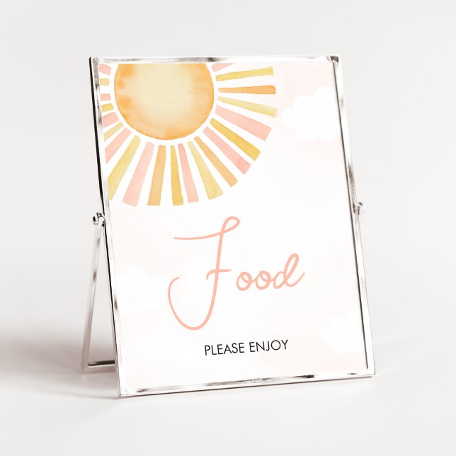 Poster Un petit rayon de soleil Baby shower nourriture (You Are My Sunshine Baby Shower Food Sign)