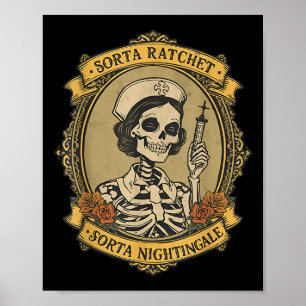 Poster Un peu déglingué un peu rossignol squelette infirm