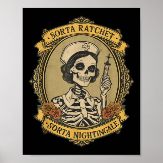 Poster Un peu hargneux un peu rossignol squelette infirmi