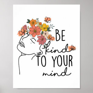 Poster Un Peu Pour Votre Esprit Fleur Colorée Santé Menta