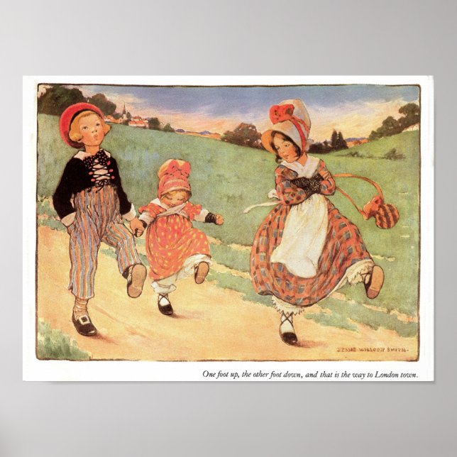Poster Un Pied En Haut, Un Pied En Bas Pépinière Rhyme Im (Devant)