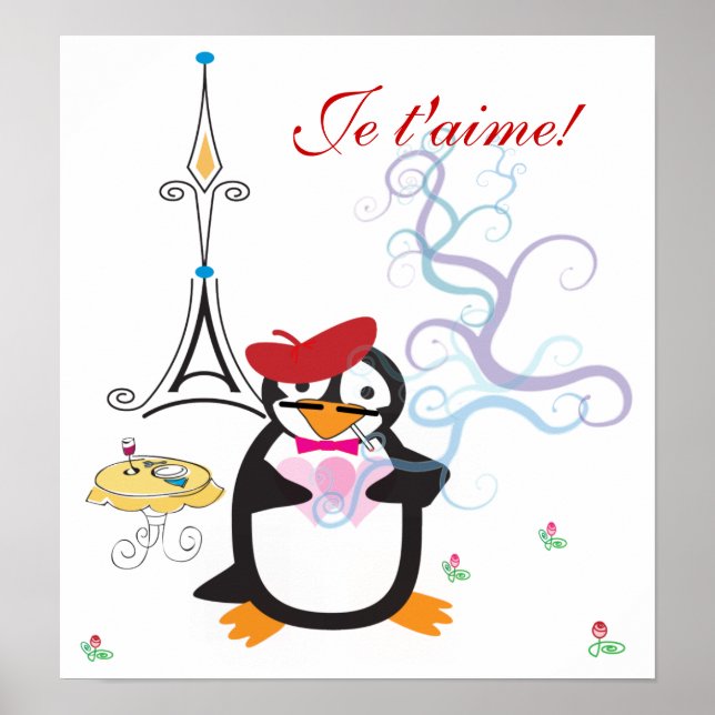 Poster Un pingouin à Paris (Devant)