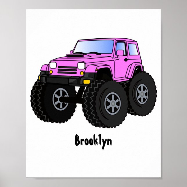Poster Un Pink Monster Cartoon (Devant)