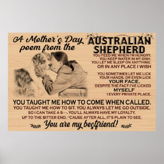 Poster Un poème de la fête des mères du berger australien