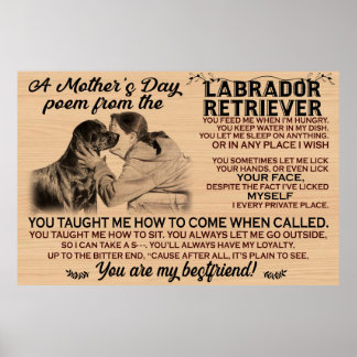 Poster Un poème du jour de la mère du labrador retriever 