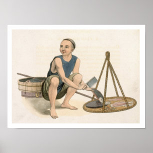 Poster Un poissonnier, plaquent 39 'des costumes de la