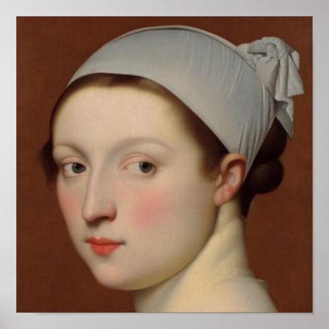Poster Un portrait d'une jeune femme de style classique (Devant)