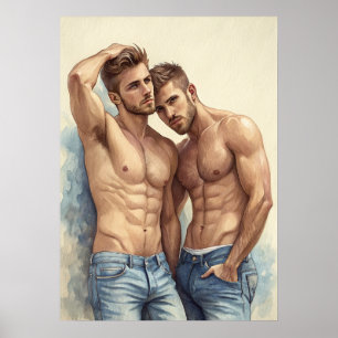 Poster Un portrait masculin contemporain en pose