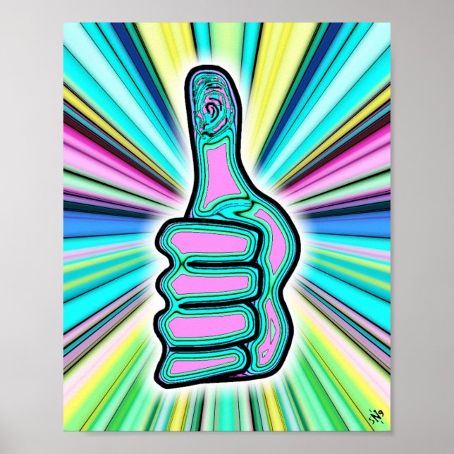 Poster Un pouce psychédélique ! (Devant)