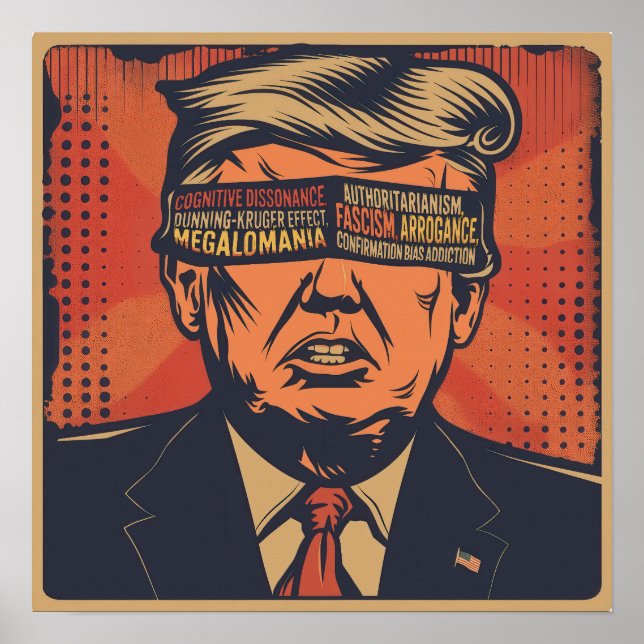 Poster Un président aveuglé par les problèmes mentaux (Devant)