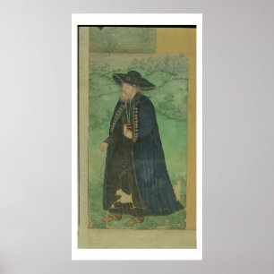 Poster Un prêtre jésuite, inscrit en persan : 'Jahangir S