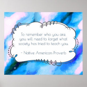 Poster Un Proverbe Amérindien Un Sage Inspiré Dit :