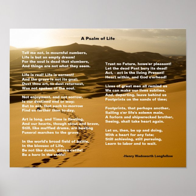 Poster Un psaume de la vie Inspirer le poème (Devant)