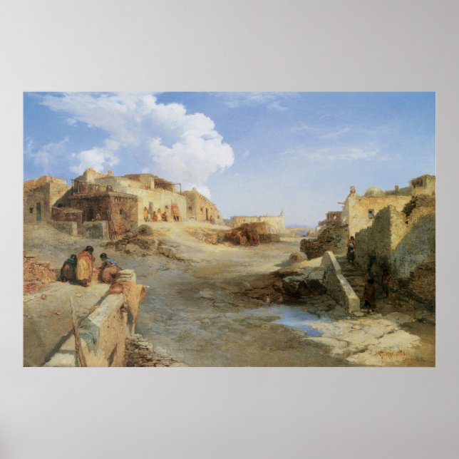 Poster Un Pueblo indien, Laguna, Nouveau-Mexique par Mora (Devant)