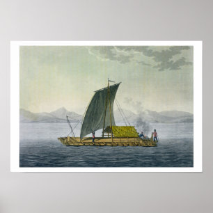 Poster Un radeau quitte le port de Guayaquil, Equateur, p