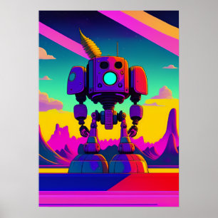 Poster Un robot squelette inspiré des années 60