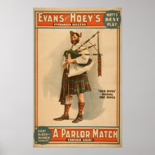Poster Un salon Match "Old Hoss" Scottish Bagpiper