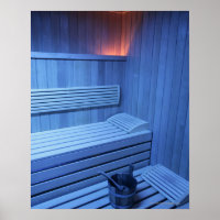 Un sauna bleu clair, Suède.