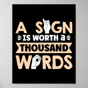 Poster Un signe vaut mille mots Lan des signes américains